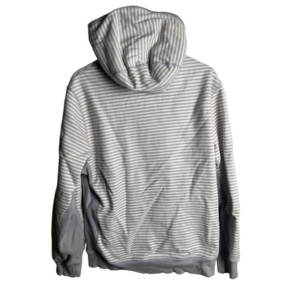 Lululemon Men Size L Grey-Brown / White Striped Zip Up Hooded Sweatshirt - Picture 4 of 7